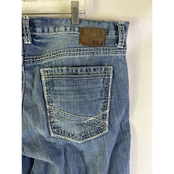BKE Buckle Tyler Straight Leg Thick Stitched Faded Blue Jeans - Picture 12 of 12